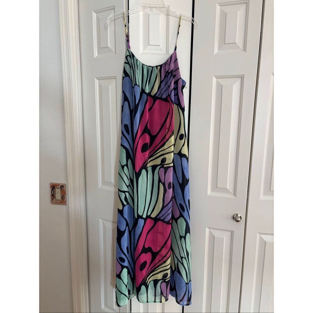 Sam Edelman Multicolor Abstract Maxi Dress - Pink, Blue, Green, Purple